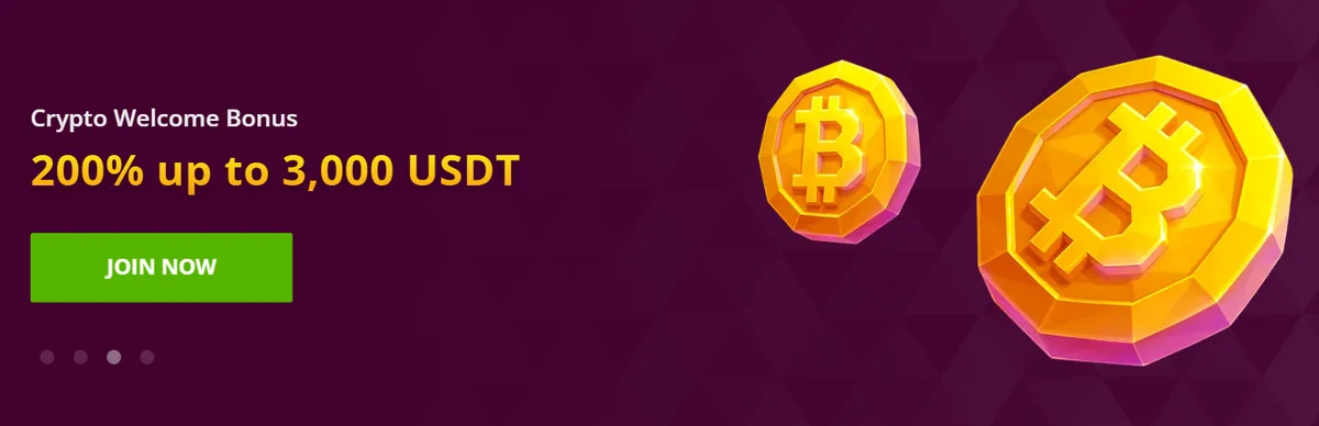 Malina Casino Crypto Welcome Bonus banner: 200% up to 3,000 USDT