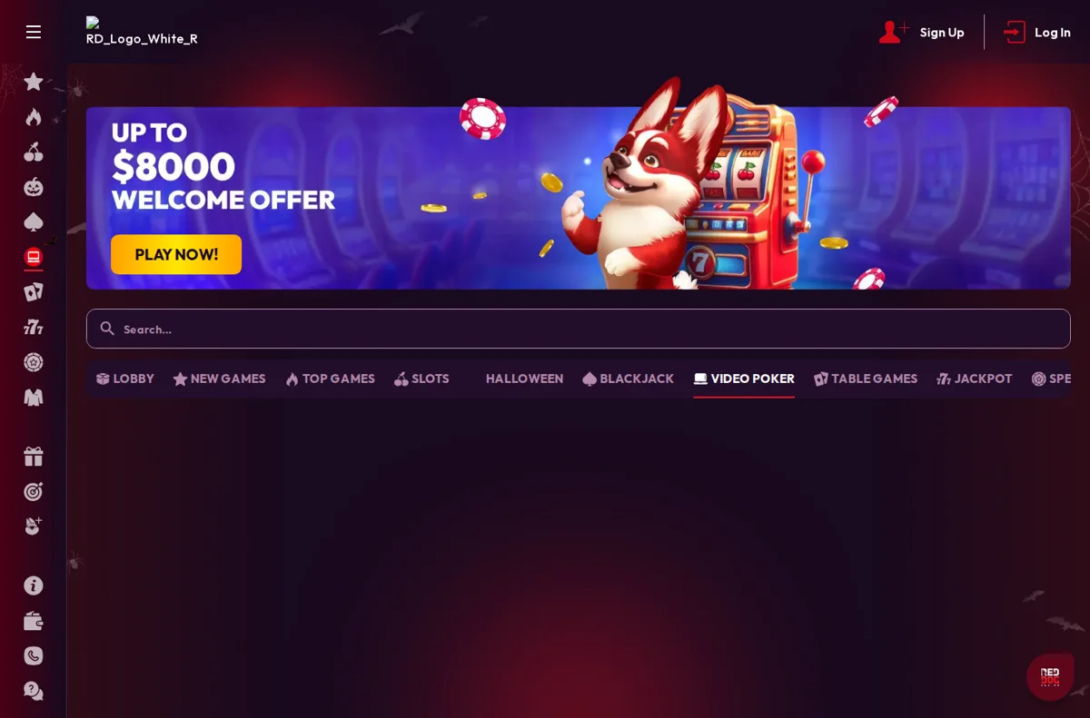 Red Dog Casino landing page for Canadian players, October 2026