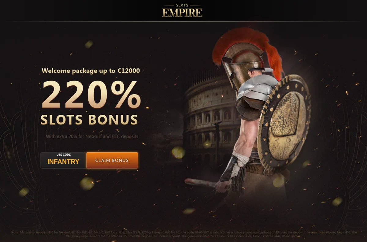 Slots Empire landing page for Canadian players, October 2026
