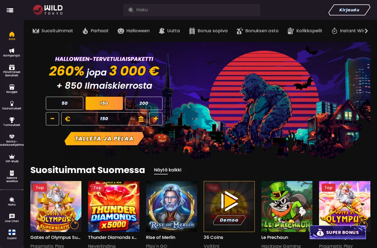 Wild Tokyo landing page for Canadian players, October 2026